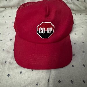 Vintage Style SnapBack Farming Red Co-Op hat farming stitched logo made in USA